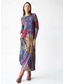 billiga Boho-klänning-Dam Maxiklänning Sheath Dress T shirtklänning Semester Ledigt Boho Helgdag Datum Normal Blommig Grafisk Geometrisk Långärmad Rund hals Blå Mörklila Rodnande Rosa Rubinrött Vår Höst