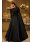 cheap Ball Gown Evening Dresses-Ball Gown A-Line Floor Length Ball Gown with Cape Evening Gown Formal Dress Elegant Celebrity Style Long Sleeve Off Shoulder Garden Party Wedding Stretch Satin with Pleats Pearls