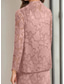 preiswerte Mamas Kleidersets-Zweiteilig A-Linie Kleid-Sets Knöchellänge Kleid für Hochzeitsgäste Brautmutterkleid Langarm Rundhalsausschnitt Elegant Formell Hochzeitsgast Chiffon Spitze mit Einfarbig