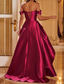 abordables Vestidos de noche de cintura imperio-Corte A Cola barrida Trajes de gala Vestidos de noche Corte Cenicienta Vestimenta formal Elegante Reluciente Estilo de Celebridad Sin Mangas Escote Corazón Fiesta de jardin Boda Satén elástico con