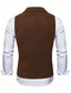 cheap Men's Waistcoat-Men's Vest Waistcoat Gilet Vacation Party Business Fashion Casual Spring Fall Buttons Polyester Comfortable Plain Double Breasted Lapel Regular Fit Black Navy Blue Coffee Vest
