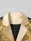 abordables Chaleco de hombre-Hombre Chaleco Vacaciones Fiesta Negocio Moda Casual Primavera Otoño Bolsillo Botones Lentejuela Poliéster Cómodo Plano Recto 1 botón Diseño Ajuste regular Dorado Chaleco