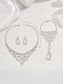 voordelige Dames ketting-Kristallen bruidssieradenset voor dames - elegante ketting, armband, ring en oorbellen met strass voor bruiloften, gala's en formele gelegenheden