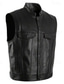 abordables Chalecos-Hombre Chaleco Chaleco de piel sintética Exterior Diario Moda Casual Primavera Otoño Bolsillo Cuero sintético Cómodo Plano Cremallera Escote Chino Ajuste regular Negro Chaleco