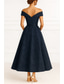 voordelige Enkel Lengte-A-lijn Tot de grond Feestjurk Cocktail jurk Bruiloft gast jurk Moeder van de bruid jurk Korte mouw Schouderafhangend Elegant Vintage Bruiloft Formeel Nylon met Strik(ken) Bandjes