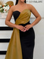 billiga Ballgowns för kvällsbruk-Sjöjungfru trumpet Golvlång Kvälls klänningar Balklänning med överkjol Formell klädsel Elegant glittrande Kändis Stil Ärmlös Hjärtformad urringning Trädgårdsfest Bröllop Satäng Stretch crepe med