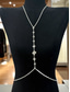 cheap Wedding Accessories-Women's Silver Diamond-Shaped Rhinestone Body Chain - Glamorous Plunging Neckline Jewelry for Evening Parties, Clubwear, Weddings and Special Occasions