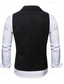cheap Men's Waistcoat-Men's Vest Waistcoat Gilet Vacation Party Business Fashion Casual Spring Fall Buttons Polyester Comfortable Plain Double Breasted Lapel Regular Fit Black Navy Blue Coffee Vest