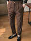 abordables Delgado-Hombre Pantalones pantalones de traje Pantalones de Pana Chinos Bolsillo Botones Plano Comodidad Diario Negocio Trabajo Moda Estilo clásico Negro Caqui Microelástico