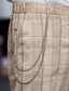economico Fiammata-Per uomo Pantaloni Eleganti Pantaloni Chinos Tasca Bottoni Plaid Comodità Formale Feste Lavoro Moda Stile Classico Cachi Micro-elastico
