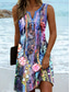 cheap Floral Dress-Women's Mini Dress Casual Dress Sundress Summer Dress Elegant Casual Vacation Daily Holiday Regular Fit Floral Graphic Boho Paisley Damask Sleeveless V Neck Fuchsia Summer Spring