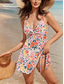 billige Swimdresses-Kvinners badetøy svømmedrakter 1-delt tankini badedrakt uten rygg magekontroll høyt liv slank ferie strandtøy grafisk V-hals ermene badedrakter