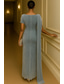 billiga Ballgowns för kvällsbruk-Åtsmitande Golvlång Balklänning med kappa Kvälls klänningar Formell klädsel Elegant Vintage Kortärmad Båthals Bröllop Formell Champagne Mor till Brudens Klänning Sammet med Veckad