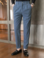 abordables Delgado-Hombre Pantalones pantalones de traje Pantalones de Pana Chinos Bolsillo Botones Plano Comodidad Diario Negocio Trabajo Moda Estilo clásico Negro Caqui Microelástico