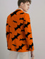 ieftine Îmbrăcăminte de Halloween-Sacou bărbați blazer festival stradal casual zilnic britanic toate anotimpurile 100% poliester bat imprimeu 3D nasturi confortabil sacou cu un singur nasture negru portocalie maron