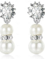 abordables Collier pour femme-Ensemble collier et boucles d'oreilles en perles pour femme des années 1920 - bijoux en perles synthétiques à trois couches avec broche en strass, accessoires de style flapper Gatsby vintage pour