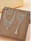 voordelige Dames ketting-Kristallen bruidssieradenset voor dames - elegante ketting, armband, ring en oorbellen met strass voor bruiloften, gala's en formele gelegenheden