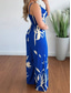 billiga semester jumpsuit-Dam Vanligt Jumpsuits Aktiv Grafisk Ärmlös V-hals Hög midja Öppen rygg Semester Dagligen Normal Svart Rodnande Rosa Blå Sommar