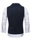 cheap Men's Waistcoat-Men's Vest Waistcoat Gilet Vacation Party Business Fashion Casual Spring Fall Buttons Polyester Comfortable Plain Double Breasted Lapel Regular Fit Black Navy Blue Coffee Vest