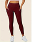 olcso Sima leggings-Női Leggingek Divat Alkalmi Teljes hossz Magas derék Tömör szín Zseb Magas vágás Lélegzési képesség Mekano Kényelmes Nagy rugalmasságú Bor Haditengerészet Fekete Szürke Ősz Tél Karcsúsított