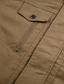 billige Cargo jakker-Herre Utility jakke Cargo jakke Feriereise Daglig Hold Varm Lomme Høst Vinter عادي Mote Klassisk Knaphul Normal Svart Kakifarget Militærgrønn Jakker
