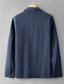 preiswerte Herren Klassische Blazer-Herren Leinenblazer Blazer Geschäft Cocktailparty Hochzeitsfeier Mode Lässig Frühling Herbst Leinen Baumwoll Mischung Einfach Tasche Knöpfe Bequem Einreihig Blazer Marineblau Aprikose Grau