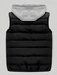 halpa Miesten Pufferi Liivi-Miesten Puffer Vest Liivi Gilet Loma Päivittäin Deitti Muoti Vapaa-aika Talvi Tasku Polyesteri Pidä lämpimänä Mukava Yhtenäinen väri Vetoketju Hupullinen Normaali Musta Rubiini Oranssi Tumman sininen