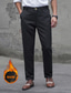 cheap Slim-Men's Dress Pants Fleece Pants Trousers Chinos Slacks Pocket Buttons Plain Comfort Formal Party Work Fashion Classic Style Black Micro-elastic