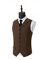 cheap Men's Waistcoat-Men Tweed Vest Waistcoat Daily Vacation Wedding Formal Fashion Classic Spring Fall Pocket Buttons Tweed Polyester Comfortable Plain Herringbone Single Breasted V Neck Lapel Slim Fit Blue Black