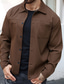 preiswerte Lässige Jacken-Herren Leichte Jacke Freizeitjacke Urlaub Täglich Atmungsaktiv Jacquard Tasche Frühling Herbst Einfach Mode Klassisch Revers Regulär Dunkelgrün Braun Jacken