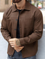 preiswerte Lässige Jacken-Herren Leichte Jacke Freizeitjacke Urlaub Täglich Atmungsaktiv Jacquard Tasche Frühling Herbst Einfach Mode Klassisch Revers Regulär Dunkelgrün Braun Jacken