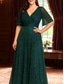 preiswerte Bodenlänge-A-Linie Knöchellanges Hochzeitsgastkleid Formelle Kleider Abendkleid Mutter der Braut Kleid Halblange Ärmel V-Ausschnitt Plus Size Funkeln  Strahlen mit einfarbig