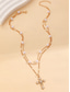 abordables Collier pour femme-Collier croix de Noël pour femme, chaîne en or superposée avec pendentif en perles et strass, bijoux de vacances élégants pour fête, mariage et cadeaux