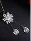 cheap Christmas Accessories-Women&#039;s Snowflake Pendant Necklace – Elegant Long Chain Jewelry with Crystal Accents for Ladies, Winter Fashion &amp; Christmas Gift