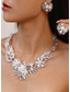 voordelige Dames ketting-Zilveren parel statement ketting en oorbellen voor dames - sprankelende feestsieraden voor avonden, cocktails en speciale gelegenheden