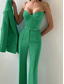 abordables Costumes pour Femmes-Femmes Costumes 3 pièces Formel robe demoiselle d honneur Soirée Formelle Élégant Minimaliste manche longue Longueur cheville Revers de pointe Double Boutonnage