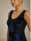 economico Abiti da festa-Per donna Abito maxi Tubino Abito a sirena Abito a trapezio Elegante Formale cocktail Festa serale Feste Ospite di nozze Vestibilità regolare Floreale Senza Maniche Girocollo Blu marino