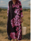 baratos Vestidos Boho-Mulheres Vestido Longo Vestido A Line Vestido justo e evasê Festa Casual Boho Diário Festa Para Noite Ajuste Largo Gráfico Geométrica Tropical Manga Longa Decote V Azul Preto Vermelho Verde Primavera