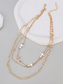 abordables Collier pour femme-Collier croix de Noël pour femme, chaîne en or superposée avec pendentif en perles et strass, bijoux de vacances élégants pour fête, mariage et cadeaux
