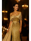 abordables Vestidos de gala-Corte Trompeta Sirena Hasta el Suelo Vestido de gala con capa Vestidos de noche Vestimenta formal Elegante Reluciente Lentejuelas Sin Mangas Hombros Caídos Boda Formal Lentejuelas con Brillante