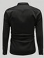 preiswerte Satinhemden für Herren-Herren Hemd Satinhemd Freizeithemd Knopfhemd Einfach Hochzeit Urlaub Hellblau Schwarz Weiß Blau Langarm Revers Frühling &amp; Sommer Bekleidung