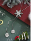 cheap Christmas Accessories-Women&#039;s Snowflake Pendant Necklace – Elegant Long Chain Jewelry with Crystal Accents for Ladies, Winter Fashion &amp; Christmas Gift