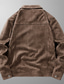 baratos Jaquetas de Suede Sintético-Homens Jaqueta de camurça sintética Jaqueta Carga Jaqueta casual Férias Diário Manter Quente Bolsos Outono Inverno Tecido Moda Clássico Lapela Padrão Preto cáqui Café Cinzento Casaco