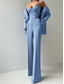 abordables Costumes pour Femmes-Femmes Costumes 3 pièces Formel robe demoiselle d honneur Soirée Formelle Élégant Minimaliste manche longue Longueur cheville Revers de pointe Double Boutonnage