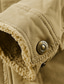 baratos Jaquetas Cargo-Homens Jaqueta de Inverno Casaco de lã Jaqueta Carga Jaqueta casual Férias Diário Térmico / Quente Bolsos Tosão Outono Inverno Tecido Moda Roupa de rua Lapela Padrão cáqui Verde Tropa Azul Escuro