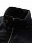 cheap Cargo Jackets-Men's Outdoor Jacket Bomber Jacket Cargo Jacket Formal Home Pocket Fleece Collar Spring Fall Winter Solid Color Active Neutral Regular Black Green Khaki Jacket