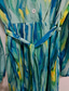 voordelige Elegante bloemenjurken-Dames Halflange jurk Casual jurk Jurk met print Elegant Modieus Modern Dagelijks Buiten Strand Normale pasvorm Grafisch Lange mouw V-hals blauw Lente Herfst