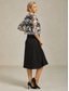 ieftine Blazere și costume-Pentru femei Blazer Ușor Dantelă Brodat Elegant Floral Oficial Scurt Crewneck Fit regulat Lungime Manșon 3/4 Îmbrăcăminte exterioară Negru Vară Primăvară