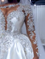 cheap Wedding Dresses-Formal Wedding Dresses Ball Gown One Shoulder Regular Straps Court Train Satin Bridal Gowns With Beading Split Front