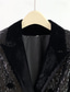 cheap Blazers &amp; Vests-Women&#039;s Blazer Sport Coat Formal Wedding Guest Evening Party Sequin Elegant Sparkle Long Sleeve Peak Lapel Double Breasted